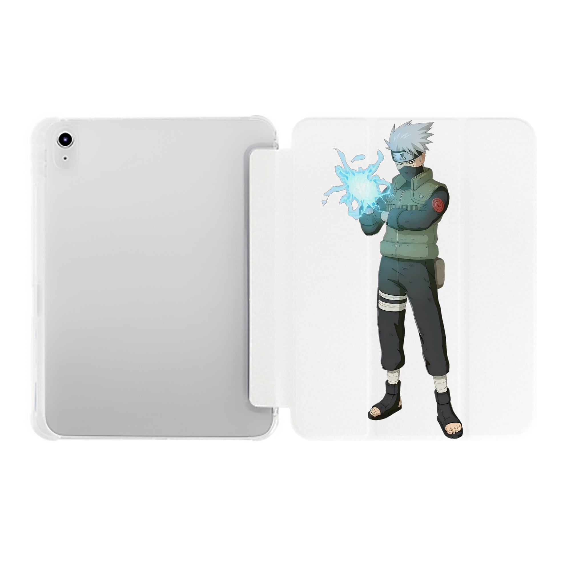 （画像用） NARUTO -ナルト- はたけ カカシ Hatake Kakashi IPad ケース ペン収納付き 三つ折りスタンド PUレザー×シリコン 対応機種9.5/10.5/10.9インチ